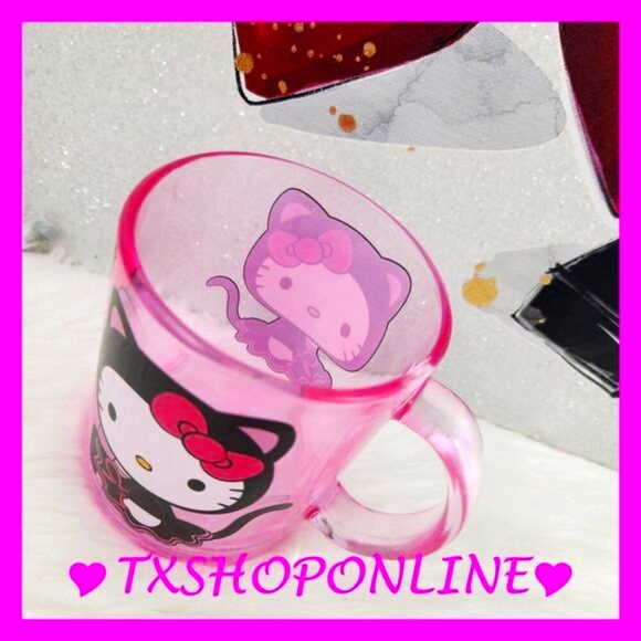👻☕{Hello Kitty} Pink Crystal Coffee Mug ☕👻 - Picture 3 of 5